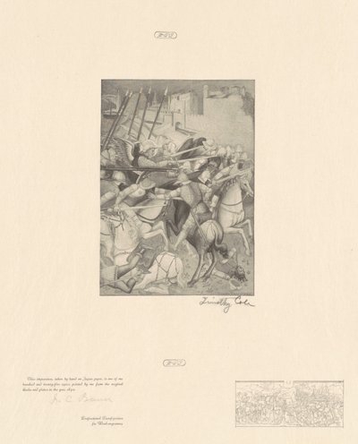 Slag bij Sint-Ephesius door Timothy Cole after Spinello Aretino