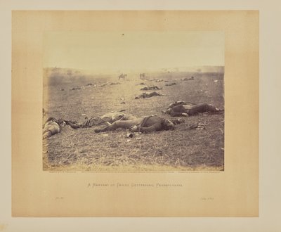 Een oogst des doods, Gettysburg, Pennsylvania door Timothy H. OSullivan