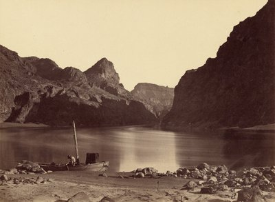 Black Cañon, Colorado-rivier, vanuit kamp 8, kijkend naar boven door Timothy H. O