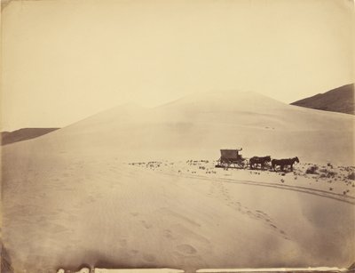 Woestijnzandheuvels bij Sink of Carson, Nevada door Timothy H. OSullivan