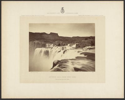 Shoshone watervallen, Snake River, Idaho, Uitzicht over de top van de watervallen door Timothy H. OSullivan