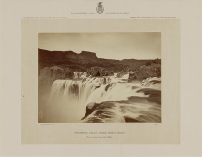 Shoshone watervallen, Snake River, Idaho, Uitzicht over de top van de watervallen door Timothy H. O