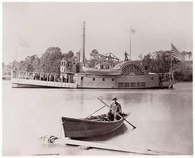 Amerikaanse kanonneerboot, 1861-65 door Timothy H. OSullivan