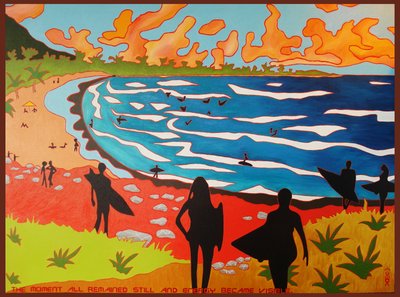Dulan strand surfers door Timothy Nathan Joel