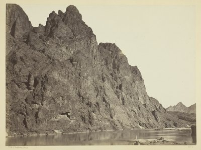 Bluf tegenover kamp Big Horn, Black Cañon, Colorado-rivier door Timothy O