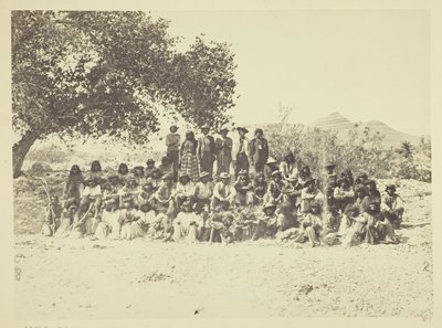 Groep Pah-Ute-indianen, Nevada door Timothy O