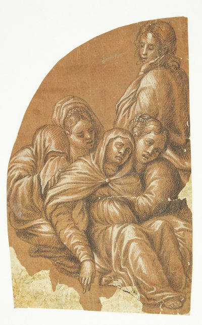 Deel van een Pietà (linkerkant van een lunetcompositie) door Tintoretto