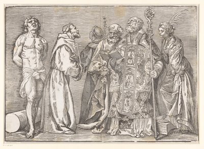 Zes staande heiligen door Titiaan
