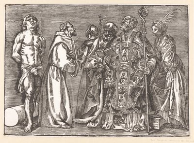 Zes staande heiligen door Titiaan