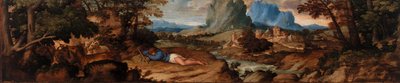 Slapende Herder door Titian (Tiziano Vecellio)