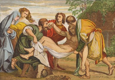 Jozef van Arimathea legt het lichaam van Jezus in zijn eigen graf door Titian (c.1488 1576) (after)