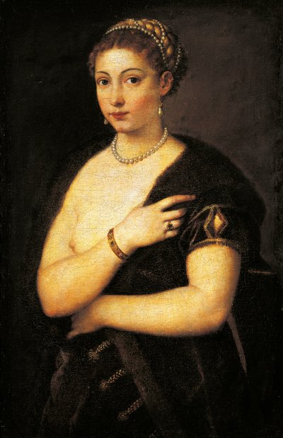 Meisje in bont door Titian (c.1488 1576)