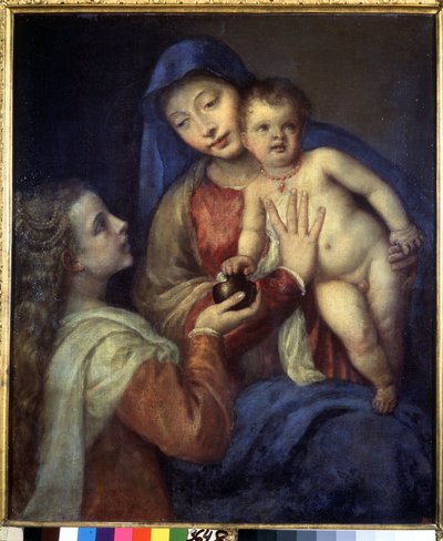 Madonna en kind met Maria Magdalena door Titian (c.1488 1576)