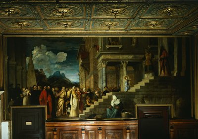 Presentatie van Maria in de Tempel door Titian (c.1488 1576)