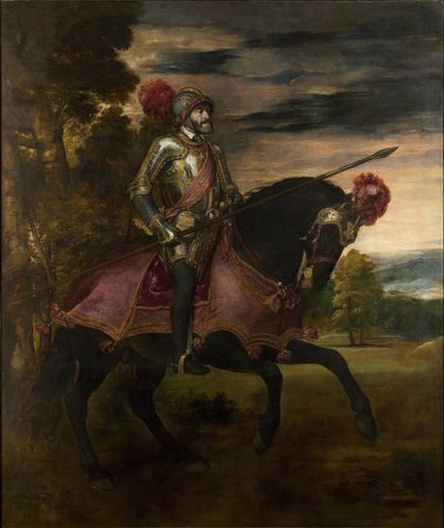 De keizer Karel V te paard in Muhlberg door Tiziano Vecelli