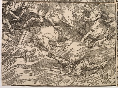 De ondergang van het leger van de farao in de Rode Zee door Titian (c.1488 1576)