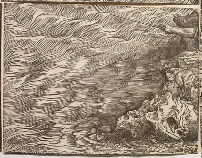 De ondergang van het leger van de farao in de Rode Zee door Titian (c.1488 1576)