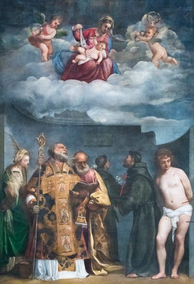 Madonna en kind met heiligen, bekend als de Madonna di san Niccolo