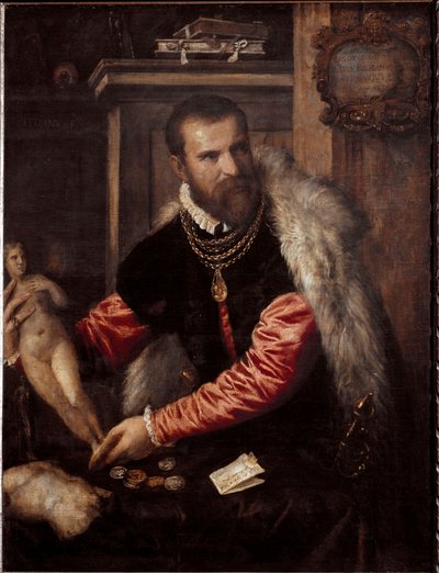 Portret van de antiquair en verzamelaar Jacopo Strada door Tiziano Vecelli