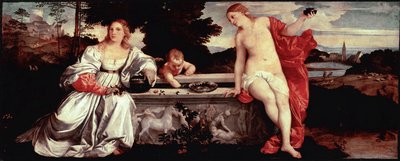 Heilige Liefde en Wereldse Liefde door Tiziano Vecelli