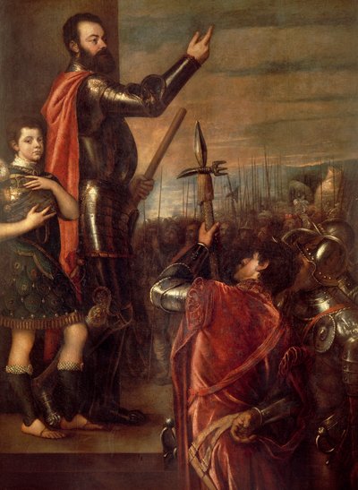 De Toespraak van Alfonso d’Avalos tot Zijn Troepen door Titian (c.1488 1576)