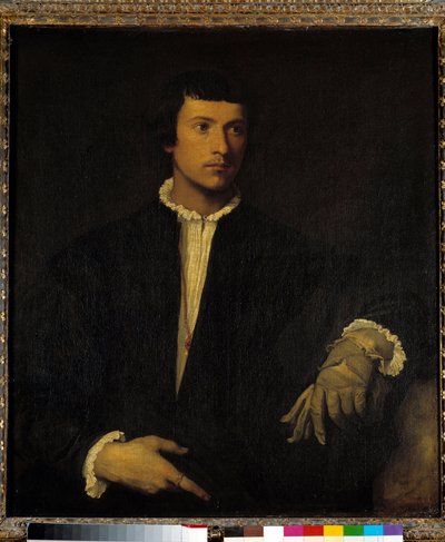 De man met een handschoen door Titian (c.1488 1576)