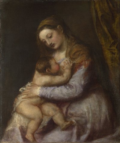 De Maagd en het Kind, ca. 1570-76 door Tiziano Vecelli