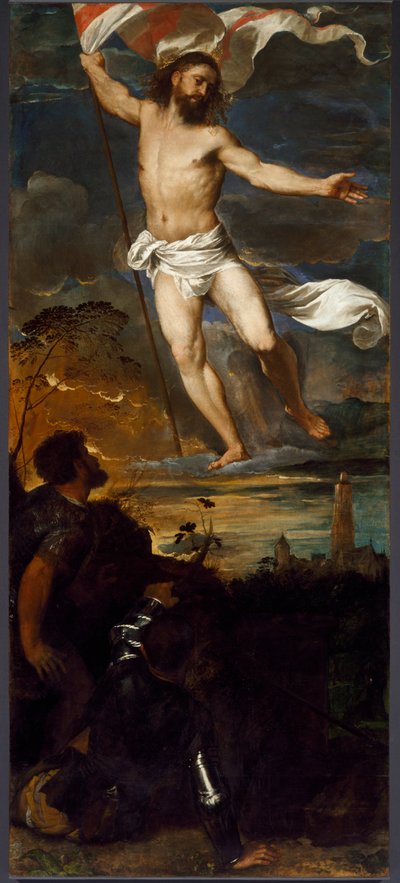 Het centrale paneel opstanding van het polyptiek Averoldi door Tiziano Vecelli