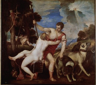 Venus en Adonis door Titian (c.1488 1576)