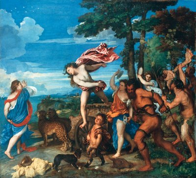 Bacchus en Ariadne, 1523-1525 door Tiziano Vecelli