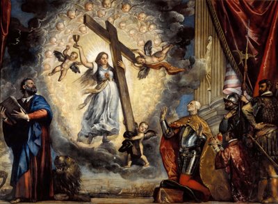 Doge Antonio Grimani Knielend Voor het Geloof, Tussen 1555 en 1576 door Titian