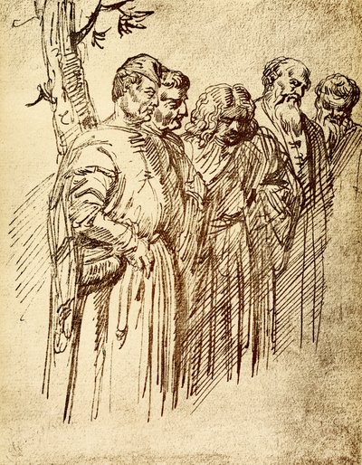 Groep toeschouwers van het wonder van St. Antonius door Tiziano Vecelli