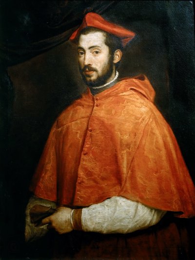 Portret van Kardinaal Alessandro Farnese, 1545-1546 door Titian