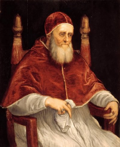 Portret van paus Julius II, 1545-1546 door Titian
