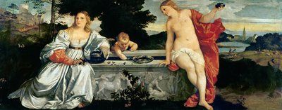 Heilige en Profane Liefde, c.1515 door Tiziano Vecelli