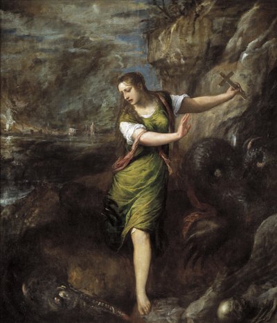 Sint Margaretha, ca. 1565 door Tiziano Vecelli