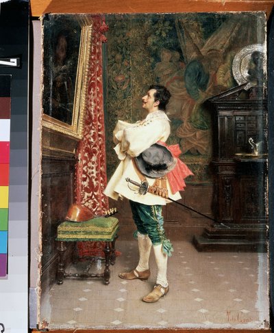 Voor het portret door Tito Conti