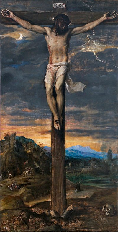 Christus aan het Kruis, ca. 1565 door Tiziano Vecelli