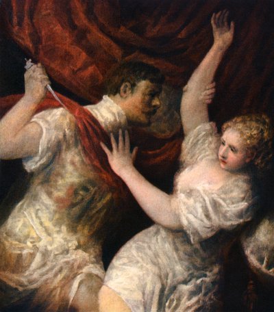 Lucretia en Tarquinius, ca. 1560s, 1937 door Tiziano Vecelli