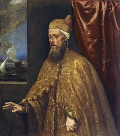 Portret van Doge Francesco Venier door Tiziano Vecelli