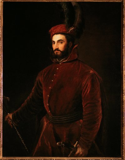 Portret van Ippolito de Medici door Tiziano Vecelli