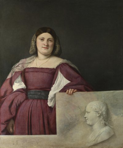 Portret van een dame La Schiavona, ca. 1510 door Tiziano Vecelli
