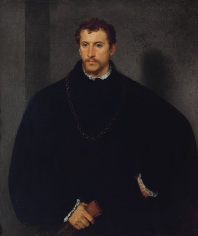 Portret van een Onbekende Man (De Man met Grijze Ogen, of De Engelsman) door Tiziano Vecelli