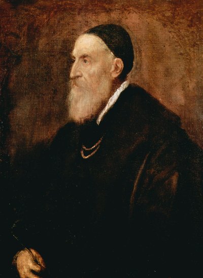 Zelfportret, c1567 door Tiziano Vecelli
