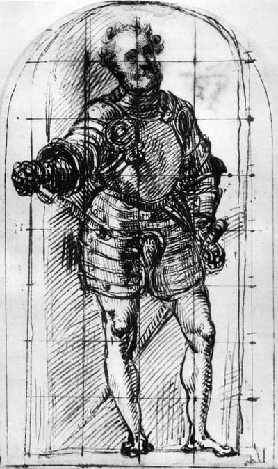 Schets voor het portret van de Hertog van Urbino, 1536, 1937 door Tiziano Vecelli