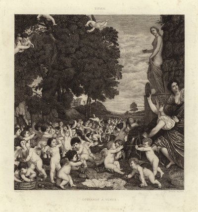 De aanbidding van Venus door Tiziano Vecelli