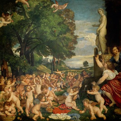 De Aanbidding van Venus, 1519 door Tiziano Vecelli