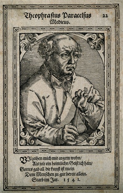 Philippus Theophrastus Aureolus Bombastus von Hohenheim Paracelsus, 1587 door Tobias Stimmer
