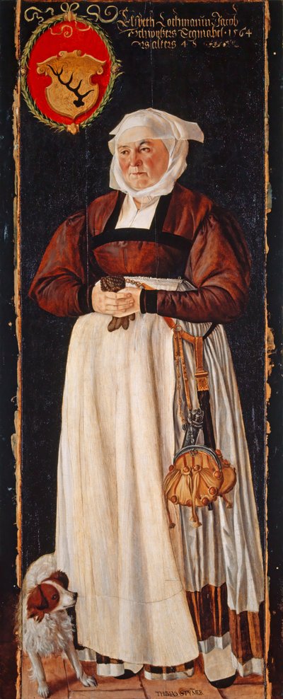 Portret van Eslbeth Lochmann, vrouw van Jacob Schwytzer, 1564 door Tobias Stimmer