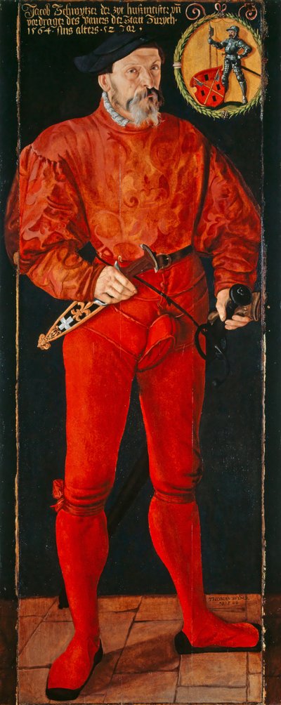 Portret van de Zürichse vaandeldrager Jacob Schwytzer door Tobias Stimmer